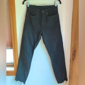 Levi Strauss & Co Black Distressed Hem Cropped Jeans